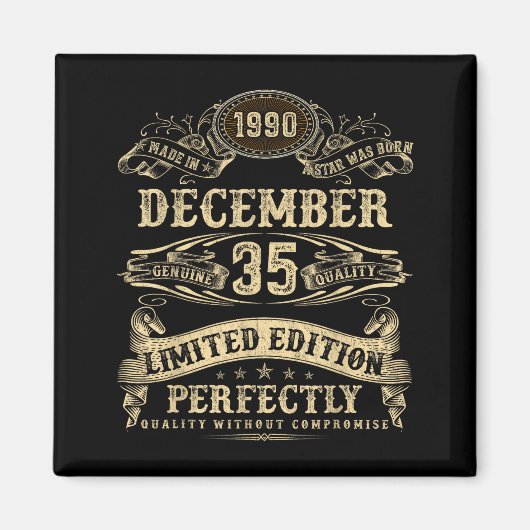 Legendary Man Born December 1990 35th Birthday  Magneet (Voorkant)