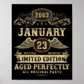 Legendary Man Born January 2003 23rd Birthday  Poster (Voorkant)