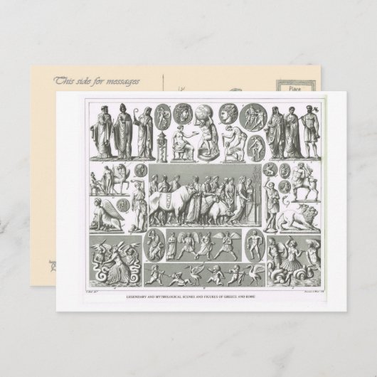 Legendary mythological figures, Griekenland en Rom Briefkaart (Voorkant / Achterkant)