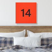 Legendary No. 14 in oranje en zwart Canvas Afdruk (Insitu (Slaapkamer))