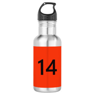Legendary No. 14 in oranje en zwart Waterfles