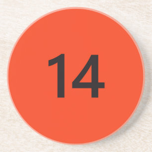 Legendary No. 14 in oranje en zwart Zandsteen Onderzetter