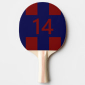 Legendary No. 14 in rood en blauw Tafeltennisbatje (Voorkant)