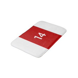 Legendary No. 14 in rood en wit Badmat