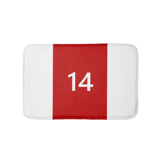 Legendary No. 14 in rood en wit Badmat (Voorkant)