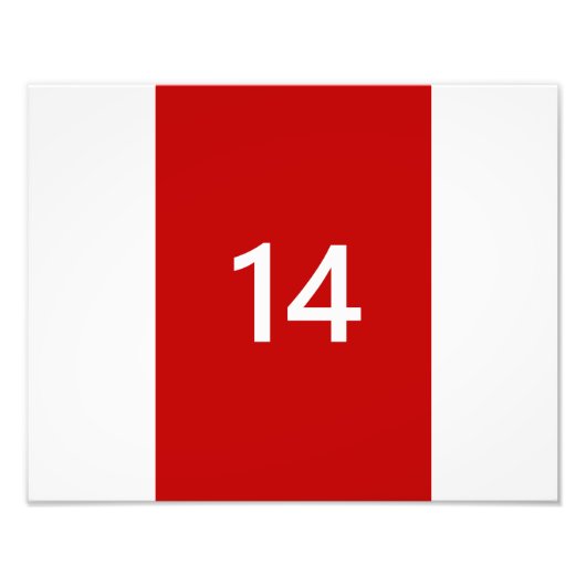 Legendary No. 14 in rood en wit Foto Afdruk (Voorkant)