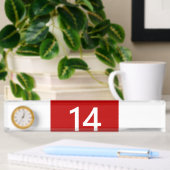 Legendary No. 14 in rood en wit Naambordje