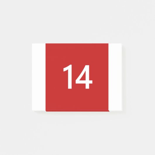 Legendary No. 14 in rood en wit Post-it® Notes (Voorkant)