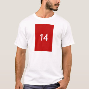 Legendary No. 14 in rood en wit T-shirt