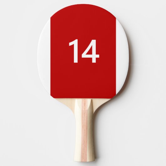 Legendary No. 14 in rood en wit Tafeltennisbatje (Voorkant)