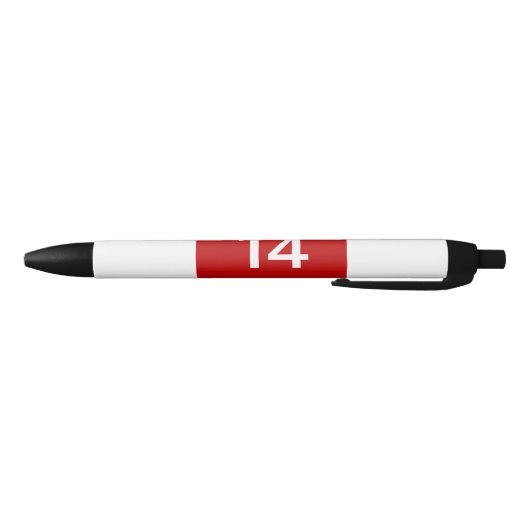 Legendary No. 14 in rood en wit Zwarte Inkt Pen (Bodem)
