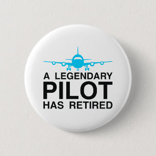 Legendary Pilot in ruste Ronde Button 5,7 Cm