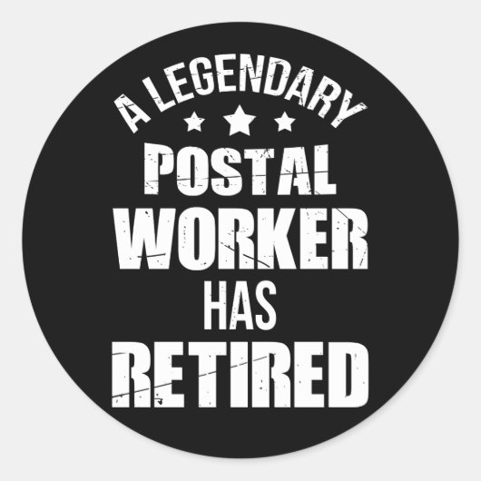 Legendary Postal Worker heeft zijn pensioen Ronde Sticker (Voorkant)