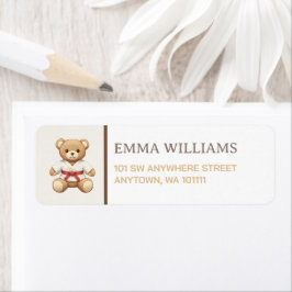 Legendary Red Belt Judo Bear – Baby Shower Etiket