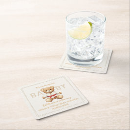 Legendary Red Belt Judo Bear – Baby Shower Kartonnen Onderzetters