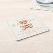 Legendary Red Belt Judo Bear – Baby Shower Kartonnen Onderzetters (Schuin)