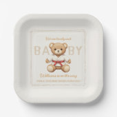 Legendary Red Belt Judo Bear – Baby Shower Papieren Bordje (Voorkant)