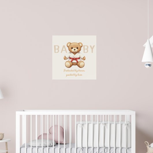 Legendary Red Belt Judo Bear – Baby Shower Poster (Kinderkamer 2)