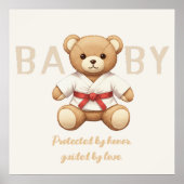 Legendary Red Belt Judo Bear – Baby Shower Poster (Voorkant)