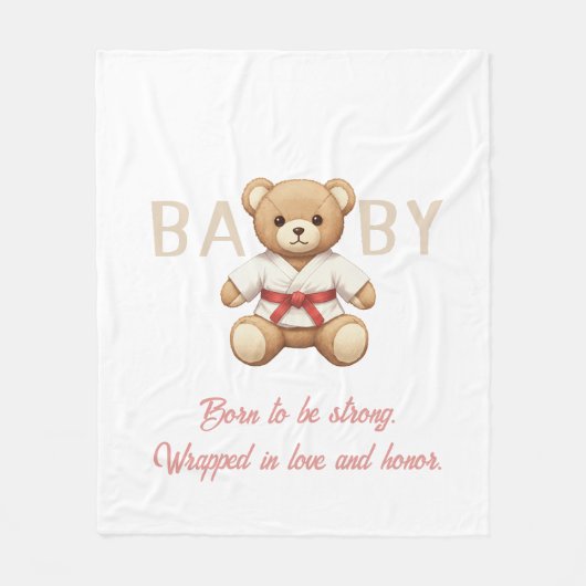 Legendary Red Belt Judo Bear Fleece Deken (Voorkant)