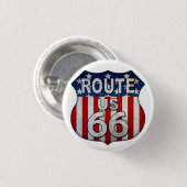 * LEGENDARY ROUTE 66 BADGE/BUTTON* RONDE BUTTON 3,2 CM (Voorkant /achterkant)