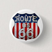 * LEGENDARY ROUTE 66 BADGE/BUTTON* RONDE BUTTON 3,2 CM (Voorkant)
