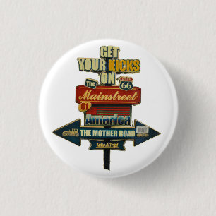 * LEGENDARY ROUTE 66 BUTTON** RONDE BUTTON 3,2 CM