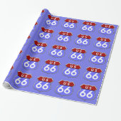 Legendary Route 66 Road Sign Gift Wrap Cadeaupapier (Uitgerold)