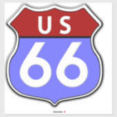 Legendary Route 66 Road Sign Sticker (Vel)