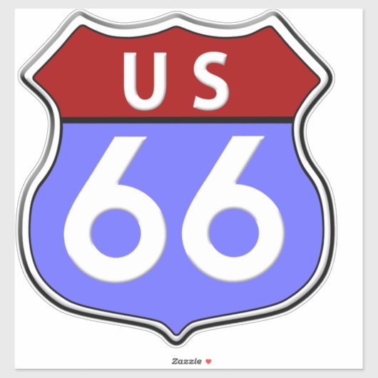 Legendary Route 66 Road Sign Sticker (Vel)