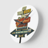 ***LEGENDARY ROUTE 66** WALL CLOCK RONDE KLOK (Hoek)