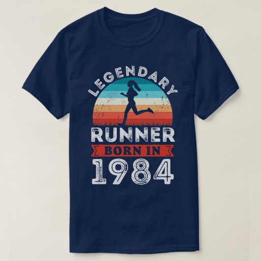 Legendary Runner geboren 1984 40ste verjaardag ges T-shirt (Design voorkant)