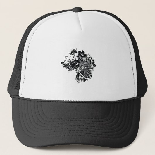 Legendary Samurai Krijger met Katana Ontwerp Trucker Pet (Voorkant)