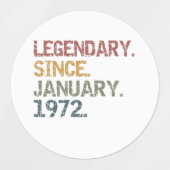 Legendary since January 1972 Labels (Design 2)