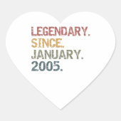 Legendary since January 2005 Hart Sticker (Voorkant)