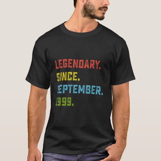 Legendary Since September 1999 24Th 24 Years O T-shirt (Voorkant)