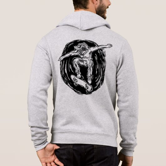 Legendary Skater Doing Mid-Air Skateboarden Hoodie (Achterkant)