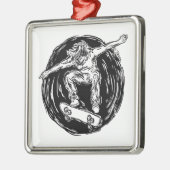 Legendary Skater Doing Mid-Air Skateboarden Metalen Ornament (Links)