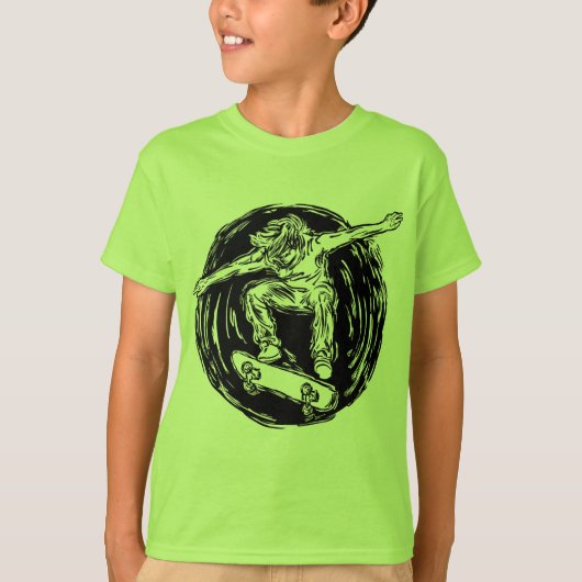 Legendary Skater Doing Mid-Air Skateboarden T-shirt (Voorkant)