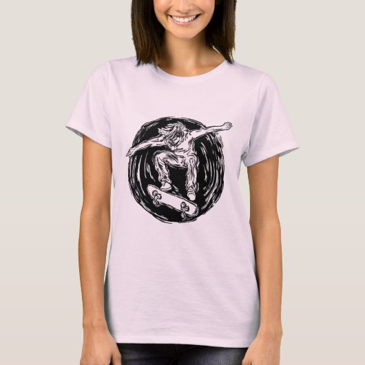 Legendary Skater Doing Mid-Air Skateboarden T-shirt (Voorkant)