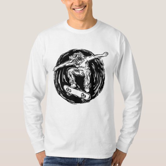 Legendary Skater Doing Mid-Air Skateboarden T-shirt (Voorkant)