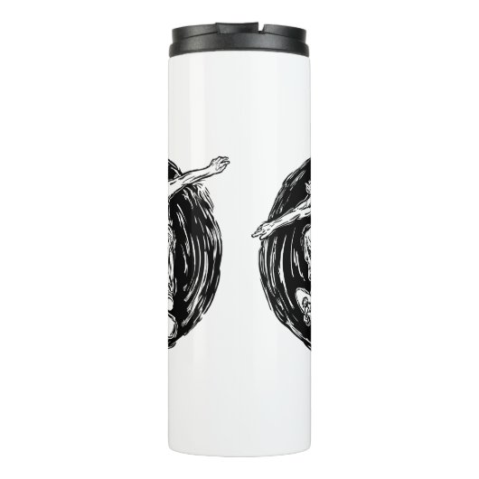 Legendary Skater Doing Mid-Air Skateboarden Thermosbeker (Achterkant)