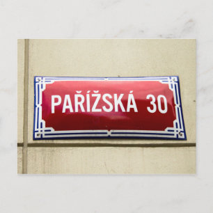 Legendary Street Sign. Prague Briefkaart