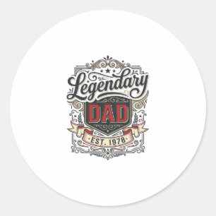 Legendary Vader Vintage Gravure Shirt Ontwerp (3)_ Ronde Sticker