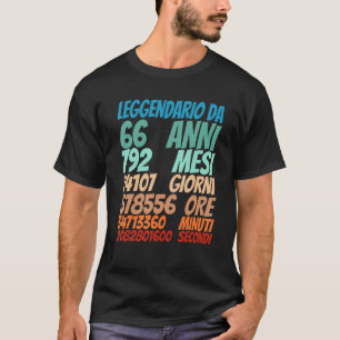 Legendary voor 66-jarige 66e verjaardag Mannen van T-shirt