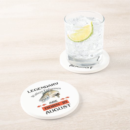 Legendary Walleye Fishermen wordt in augustus gebo Zandsteen Onderzetter (Zijkant)