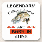 Legendary Walleye Fishermen wordt in juni geboren Bier Onderzetter (Voorkant)