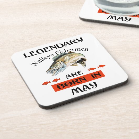 Legendary Walleye Fishermen wordt in mei geboren Bier Onderzetter (Linkerzijde)