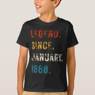 Legende 1980 46e verjaardagscadeaus voor mannen vr t-shirt