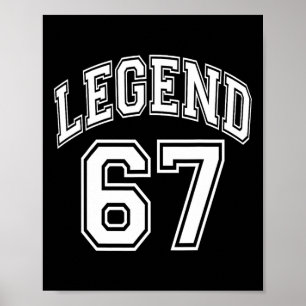 Legende 67 Nummer Varsity Team - 67ste Verjaardag Poster